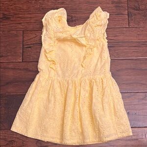 Yellow Eyelet Kids Dress